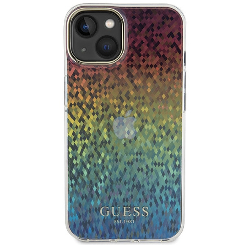 Guess GUHCP15SHDECMI IML Faceted Mirror Disco Iridescent σκληρή θήκη για Apple iPhone 15, πολύχρωμη