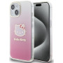 Hello Kitty HKHCP15SHDGKEP IML Gradient Electrop Kitty Head σκληρή θήκη για Apple iPhone 15 6.1", ροζ
