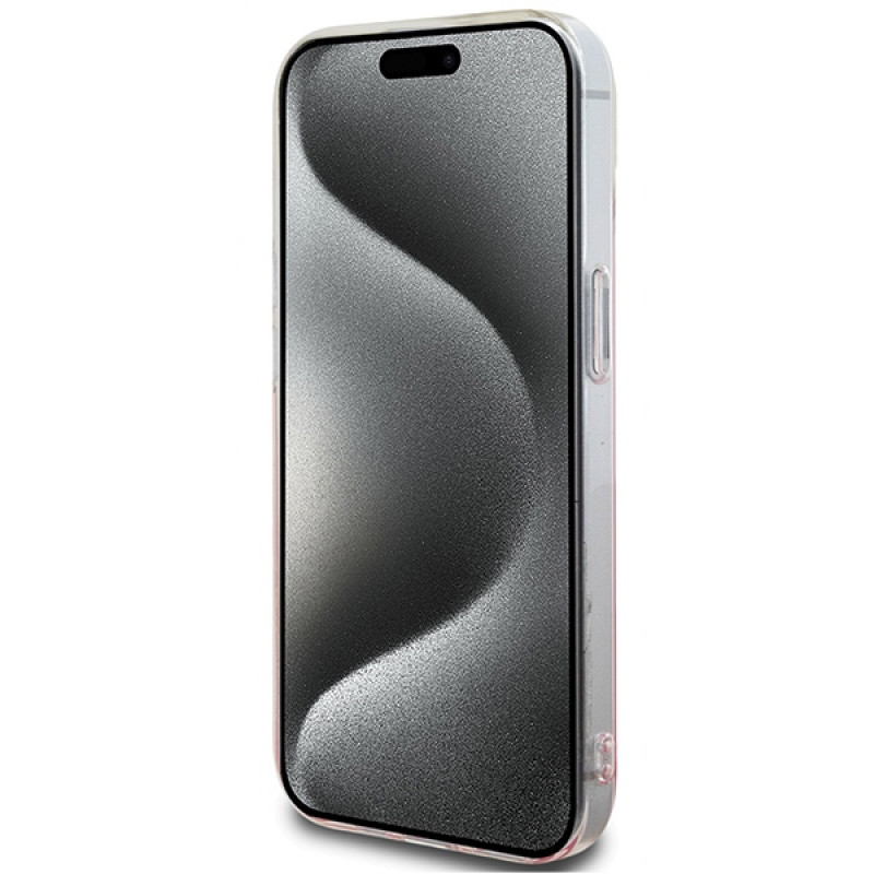 Hello Kitty HKHCP15SHDGKEP IML Gradient Electrop Kitty Head σκληρή θήκη για Apple iPhone 15 6.1", ροζ