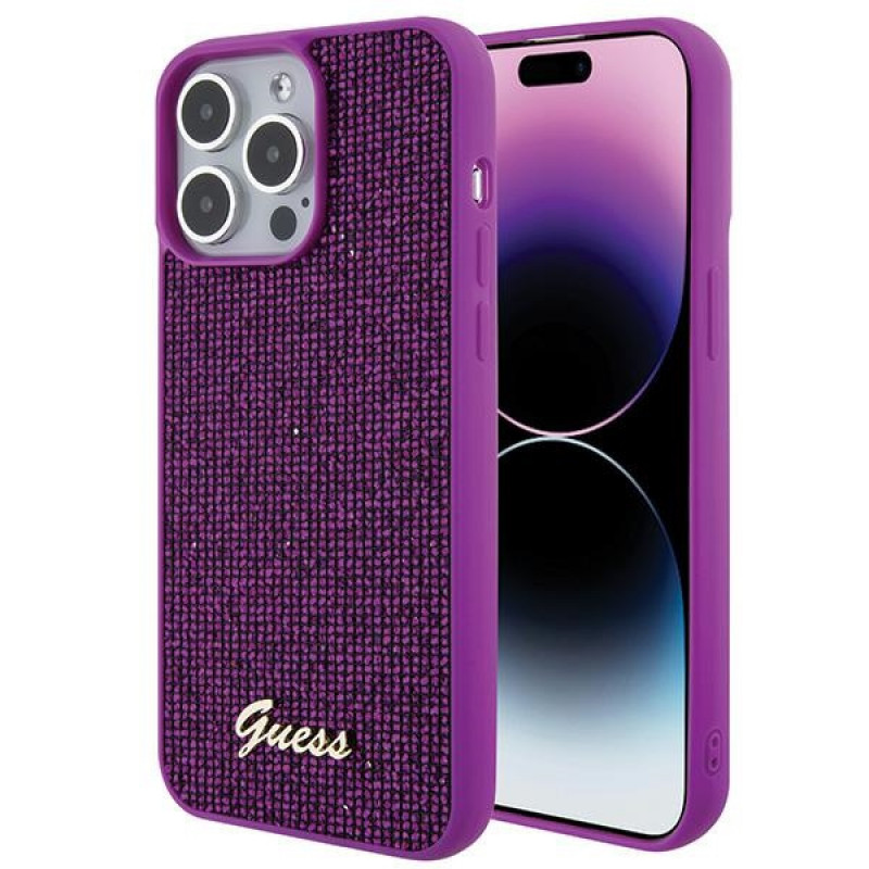 Guess GUHCP15XPMSDGSF Θήκη Disco Metal Script για Apple iPhone 15 Pro Max, Μωβ