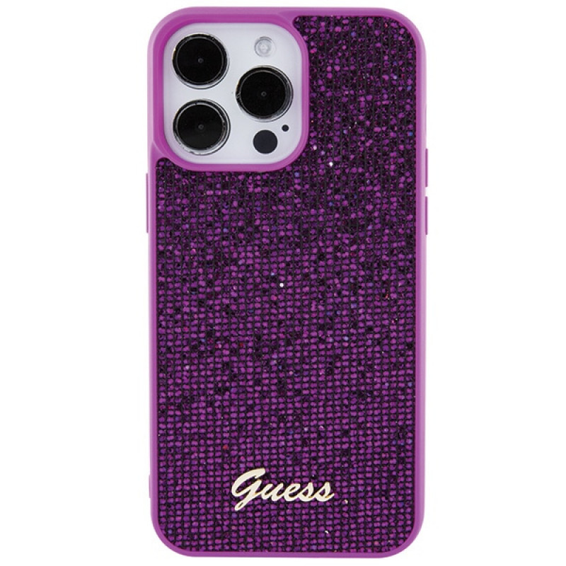 Guess GUHCP15XPMSDGSF Θήκη Disco Metal Script για Apple iPhone 15 Pro Max, Μωβ