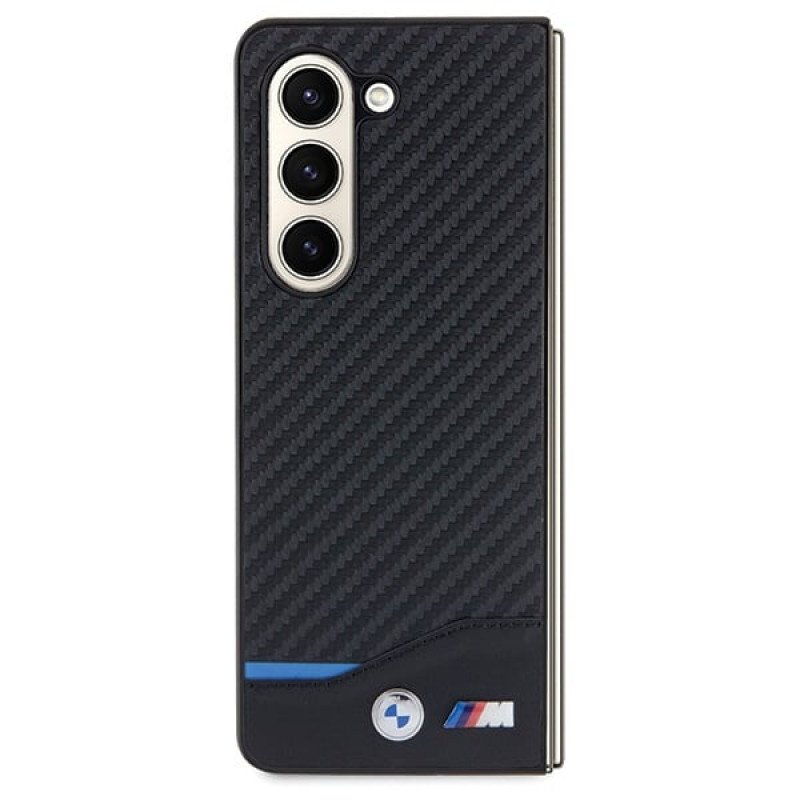 Θήκη BMW BMHCZFD522NBCK Leather Carbon για Samsung Galaxy Z Fold5, Μαύρη