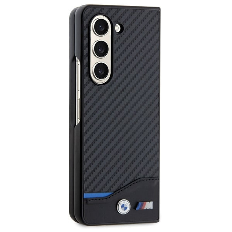 Θήκη BMW BMHCZFD522NBCK Leather Carbon για Samsung Galaxy Z Fold5, Μαύρη