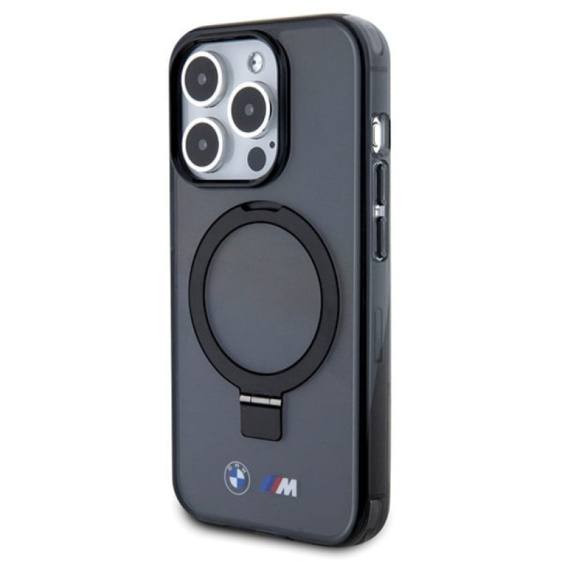BMW BMHMP15LURSK Apple iPhone 15 Pro θήκη hardcase Ring Stand M Collection MagSafe, μαύρη