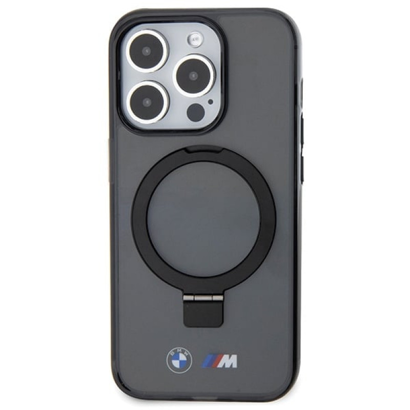 BMW BMHMP15LURSK Apple iPhone 15 Pro θήκη hardcase Ring Stand M Collection MagSafe, μαύρη