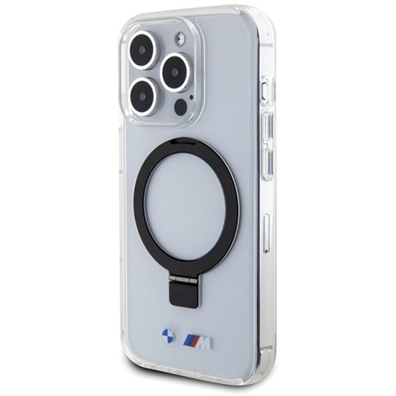 BMW BMHMP15LURST Apple iPhone 15 Pro θήκη σκληρή Ring Stand M Collection MagSafe, διάφανη