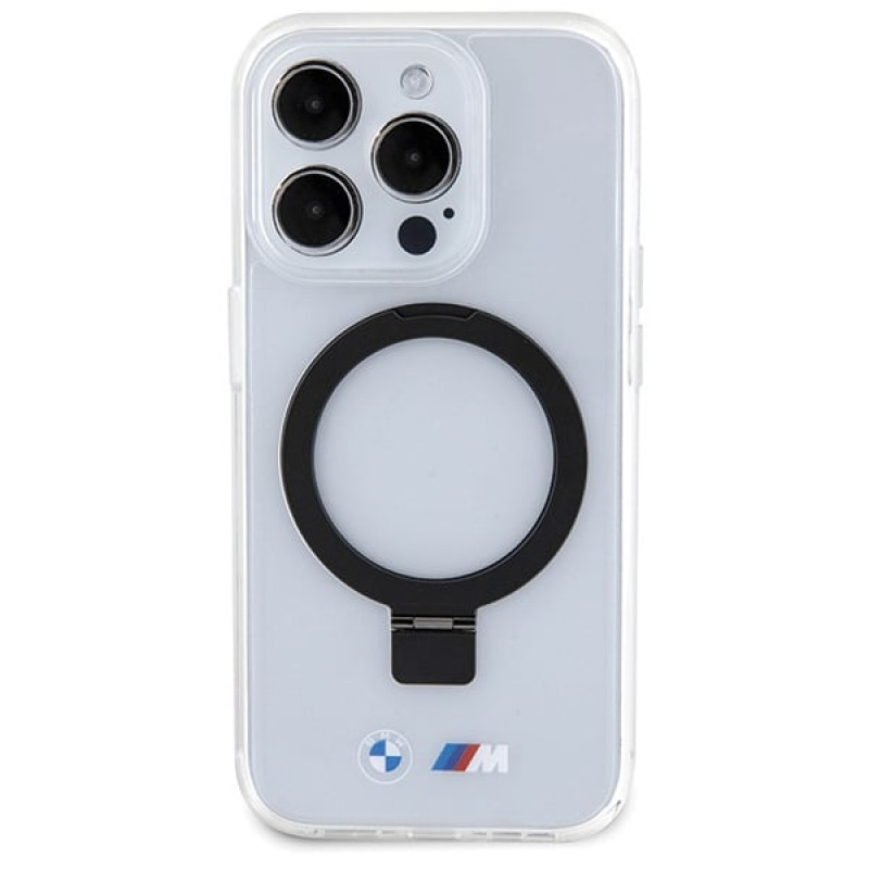 BMW BMHMP15LURST Apple iPhone 15 Pro θήκη σκληρή Ring Stand M Collection MagSafe, διάφανη