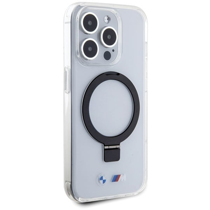BMW BMHMP15LURST Apple iPhone 15 Pro θήκη σκληρή Ring Stand M Collection MagSafe, διάφανη