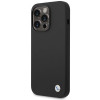 Θήκη BMW BMHCP15LSILBK Apple iPhone 15 Pro από σιλικόνη με μεταλλικό λογότυπο, μαύρη