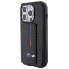 BMW BMHCP15LGSPCCK Apple iPhone 15 Pro θήκη σκληρή Grip Stand Smooth & Carbon, μαύρη