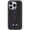 BMW BMHCP15LGSPCCK Apple iPhone 15 Pro θήκη σκληρή Grip Stand Smooth & Carbon, μαύρη