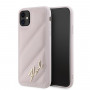 Karl Lagerfeld KLHCN61PQDSMGP Apple iPhone 11 / XR σκληρή θήκη Diagonal Quilted Script, ροζ