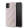 Karl Lagerfeld KLHCN61PQDSMGP Apple iPhone 11 / XR σκληρή θήκη Diagonal Quilted Script, ροζ