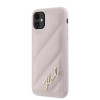 Karl Lagerfeld KLHCN61PQDSMGP Apple iPhone 11 / XR σκληρή θήκη Diagonal Quilted Script, ροζ