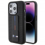 BMW BMHCP15LGSPPRK Apple iPhone 15 Pro θήκη hardcase Grip Stand Smooth & Perforated, μαύρη
