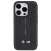 BMW BMHCP15LGSPPRK Apple iPhone 15 Pro θήκη hardcase Grip Stand Smooth & Perforated, μαύρη