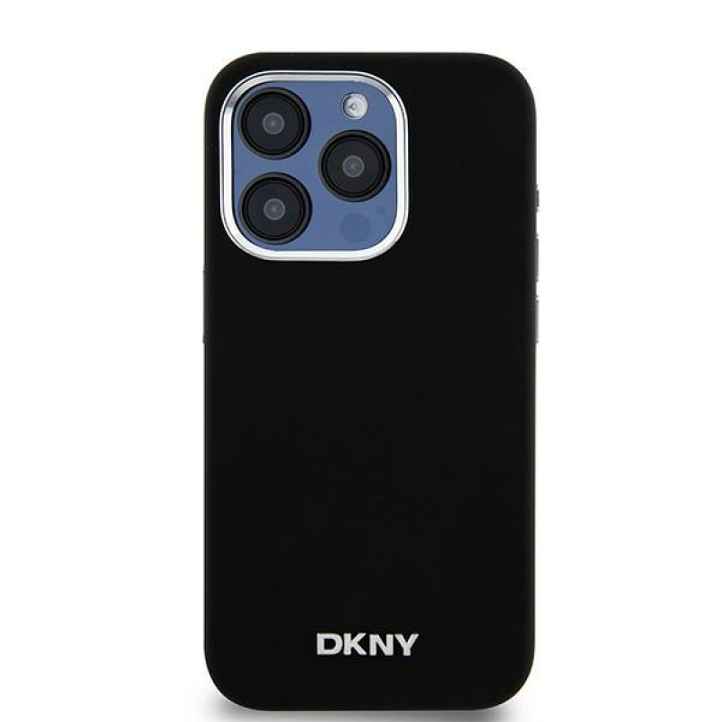 DKNY Apple iPhone 15 Pro θήκη σκληρή Liquid Silicone Small Metal Logo MagSafe, μαύρη