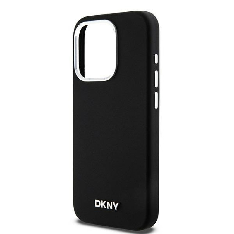 DKNY Apple iPhone 15 Pro θήκη σκληρή Liquid Silicone Small Metal Logo MagSafe, μαύρη