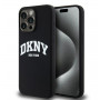 DKNY Apple iPhone 15 Pro Max θήκη hardcase Liquid Silicone Λευκό τυπωμένο λογότυπο MagSafe, μαύρο