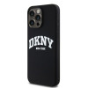 DKNY Apple iPhone 15 Pro Max θήκη hardcase Liquid Silicone Λευκό τυπωμένο λογότυπο MagSafe, μαύρο