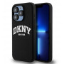 Θήκη DKNY Apple iPhone 14 Pro σκληρή Liquid Silicone λευκό τυπωμένο λογότυπο MagSafe, μαύρη