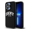 Θήκη DKNY Apple iPhone 14 Pro σκληρή Liquid Silicone λευκό τυπωμένο λογότυπο MagSafe, μαύρη