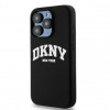 Θήκη DKNY Apple iPhone 14 Pro σκληρή Liquid Silicone λευκό τυπωμένο λογότυπο MagSafe, μαύρη