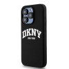 Θήκη DKNY Apple iPhone 14 Pro σκληρή Liquid Silicone λευκό τυπωμένο λογότυπο MagSafe, μαύρη