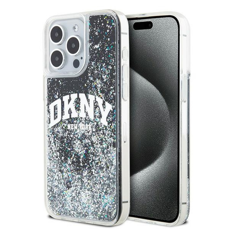 Θήκη DKNY Apple iPhone 15 Pro Max hardcase Liquid Glitter Big Logo, μαύρη