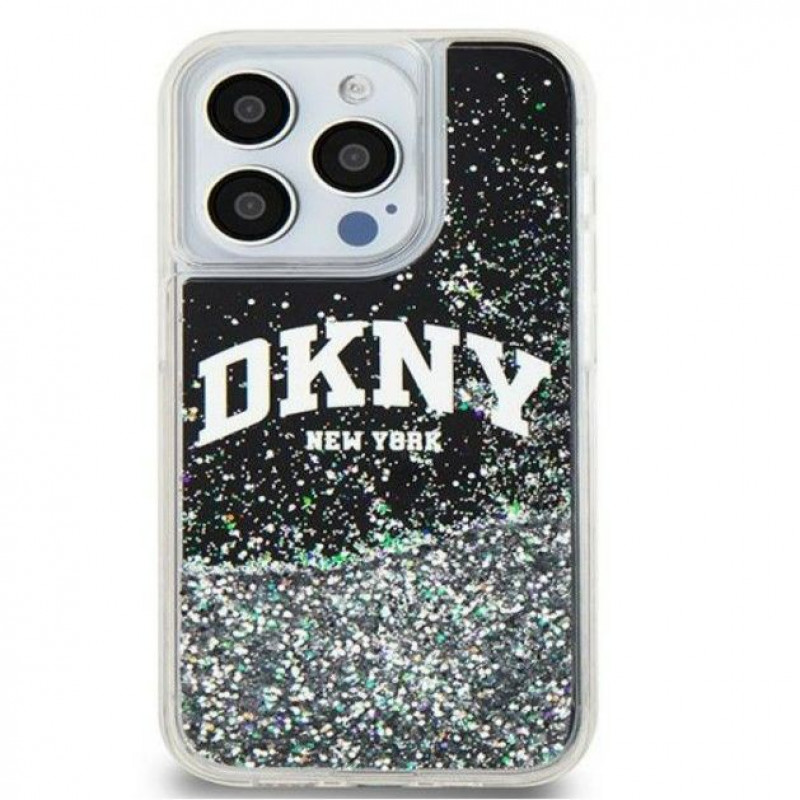 Θήκη DKNY Apple iPhone 15 Pro Max hardcase Liquid Glitter Big Logo, μαύρη