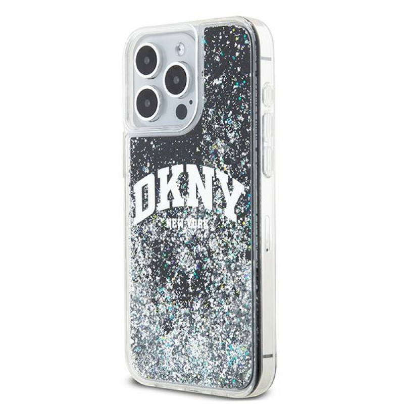Θήκη DKNY Apple iPhone 15 Pro Max hardcase Liquid Glitter Big Logo, μαύρη