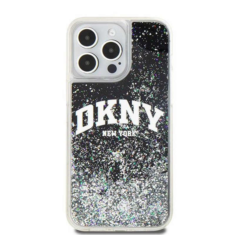 Θήκη DKNY Apple iPhone 15 Pro Max hardcase Liquid Glitter Big Logo, μαύρη