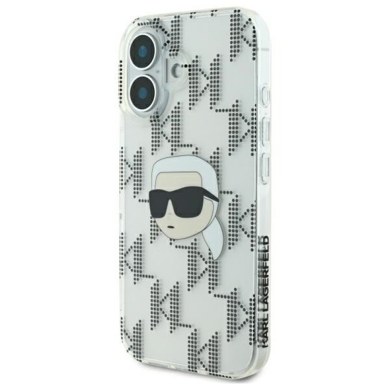 Θήκη Karl Lagerfeld Apple iPhone 16 σκληρή IML Karl Head Electroplated, διαφανής