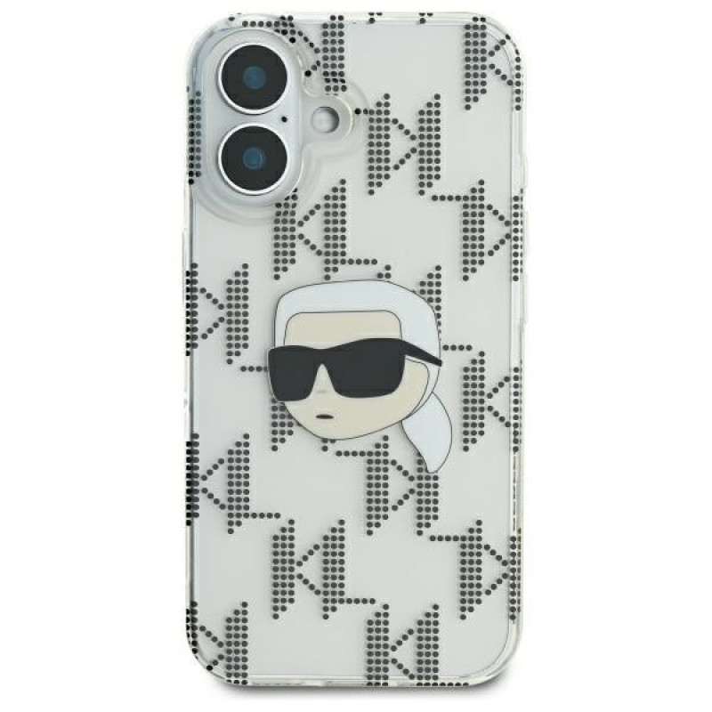 Θήκη Karl Lagerfeld Apple iPhone 16 σκληρή IML Karl Head Electroplated, διαφανής