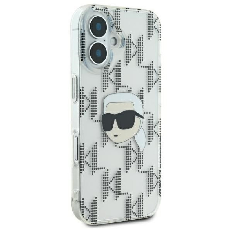 Θήκη Karl Lagerfeld Apple iPhone 16 σκληρή IML Karl Head Electroplated, διαφανής