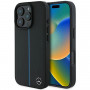 Mercedes MEHMP16L23RURBK Apple iPhone 16 Pro θήκη σκληρή MB Blue Line Leather MagSafe, μαύρη