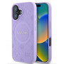 Θήκη MagSafe Guess Saffiano Peony Stamp για Apple iPhone 16, μωβ