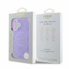 Θήκη MagSafe Guess Saffiano Peony Stamp για Apple iPhone 16, μωβ