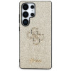 Θήκη Guess Fixed Glitter Big 4G Metal Logo σκληρή για Samsung Galaxy S25 Ultra, χρυσή