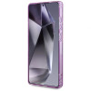 Θήκη MagSafe Guess Glitter Flowers Triangle Buttons για Samsung Galaxy S25 Ultra, μωβ