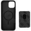 Θήκη Guess 4G Stripes MagSafe με πορτοφόλι για Apple iPhone 15, μαύρη