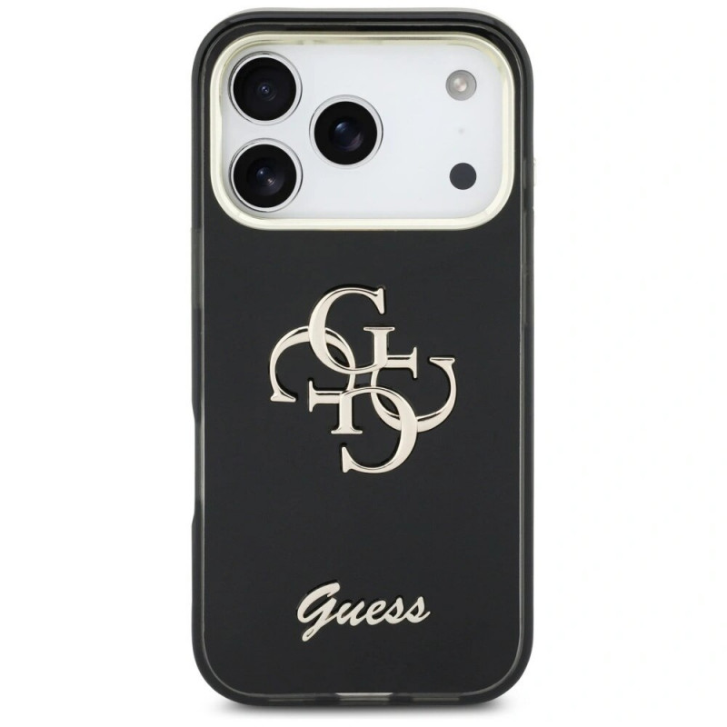 Θήκη Guess GUE5344 IML 4G Script Metal σκληρή για Apple iPhone 17 Pro Max, μαύρη