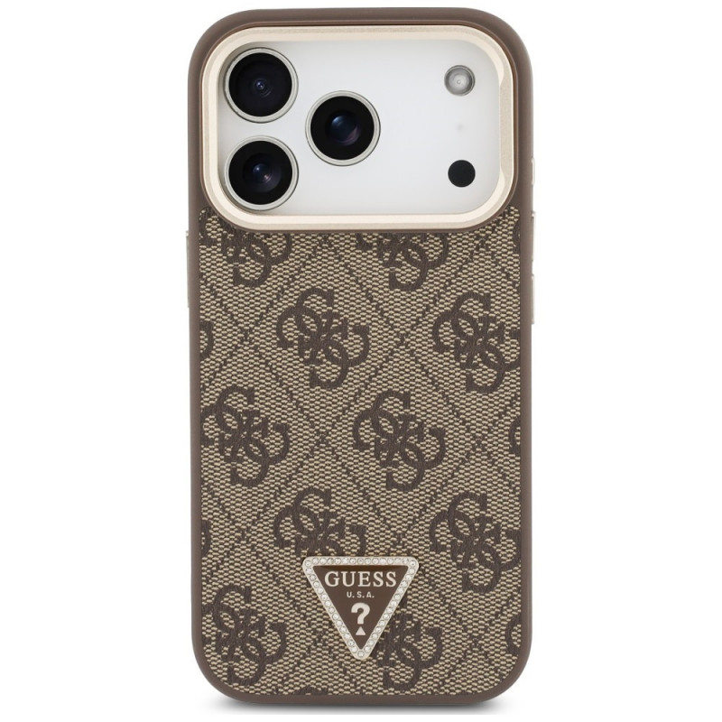 Θήκη Guess 4G PU Triangle Logo & Stand Camera MagSafe για Apple iPhone 18 Pro Max / 17 Pro Max, καφέ