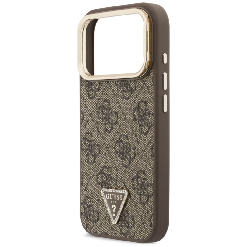 Θήκη Guess 4G PU Triangle Logo & Stand Camera MagSafe για Apple iPhone 18 Pro Max / 17 Pro Max, καφέ