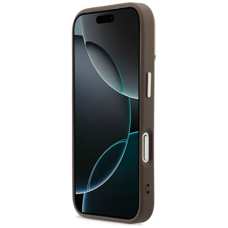 Θήκη MagSafe Guess 4G PU Triangle Logo & Stand Camera για Apple iPhone 18 Pro / 17 Pro, καφέ