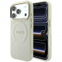 Θήκη Guess Saffiano Peony & Ring MagSafe για Apple iPhone 18 Pro / 17 Pro, μπεζ
