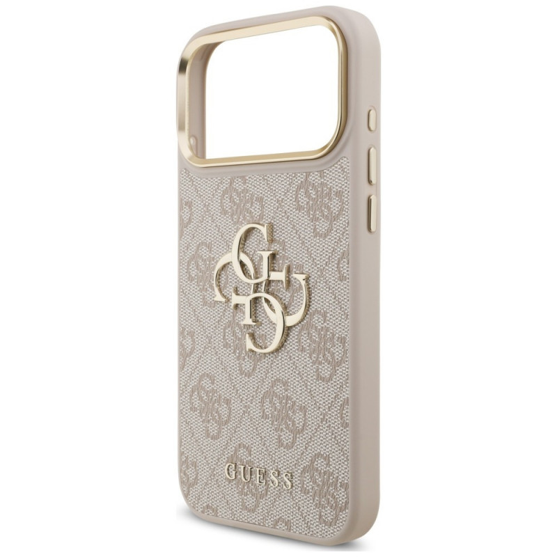 Θήκη Guess 4G Big 4G Classic Logo Big Strap Metal Buttons με λουρί για Apple iPhone 18 Pro / 17 Pro, ροζ
