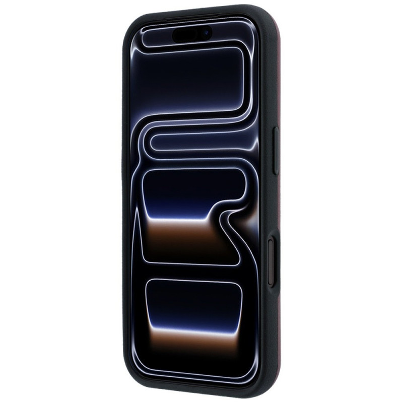 Θήκη Mercedes-Benz από δέρμα με βάση δακτυλίου MagSafe για Apple iPhone 18 Pro / 17 Pro, βυσσινί