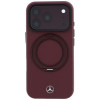 Θήκη Mercedes-Benz από δέρμα με βάση δακτυλίου MagSafe για Apple iPhone 18 Pro Max / 17 Pro Max, βυσσινί