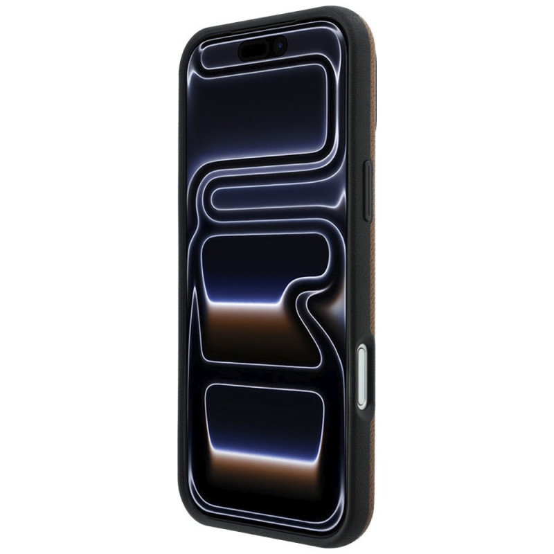 Θήκη MagSafe από δερματίνη με σχέδιο Grill Pattern και σετ θήκης καρτών Mercedes-Benz για Apple iPhone 18 Pro Max / 17 Pro Max, καμηλό